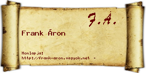Frank Áron névjegykártya